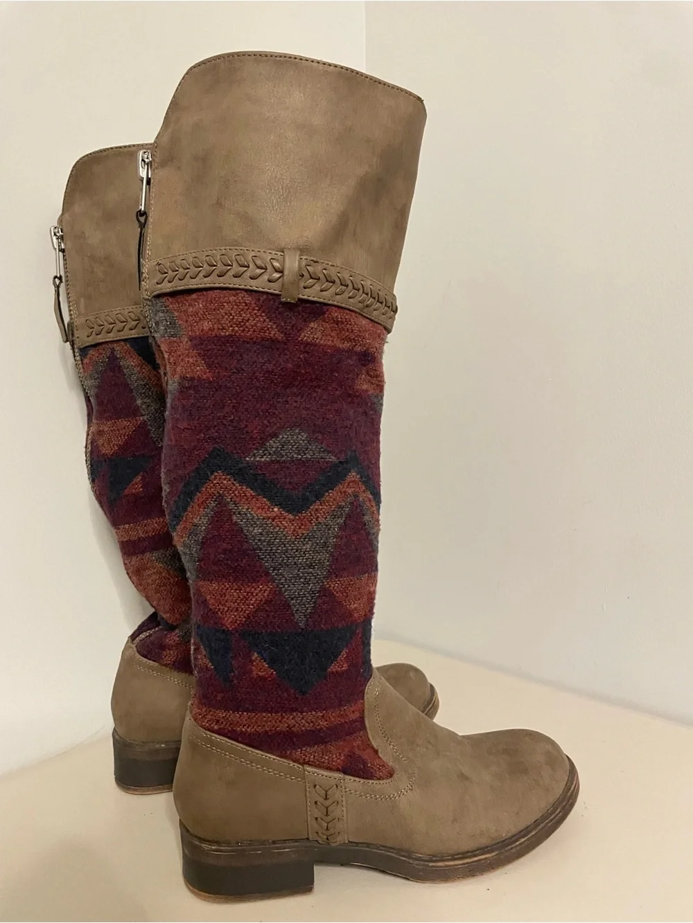 Madden Girl Casttt Knee High Southwestern Boots Size 6